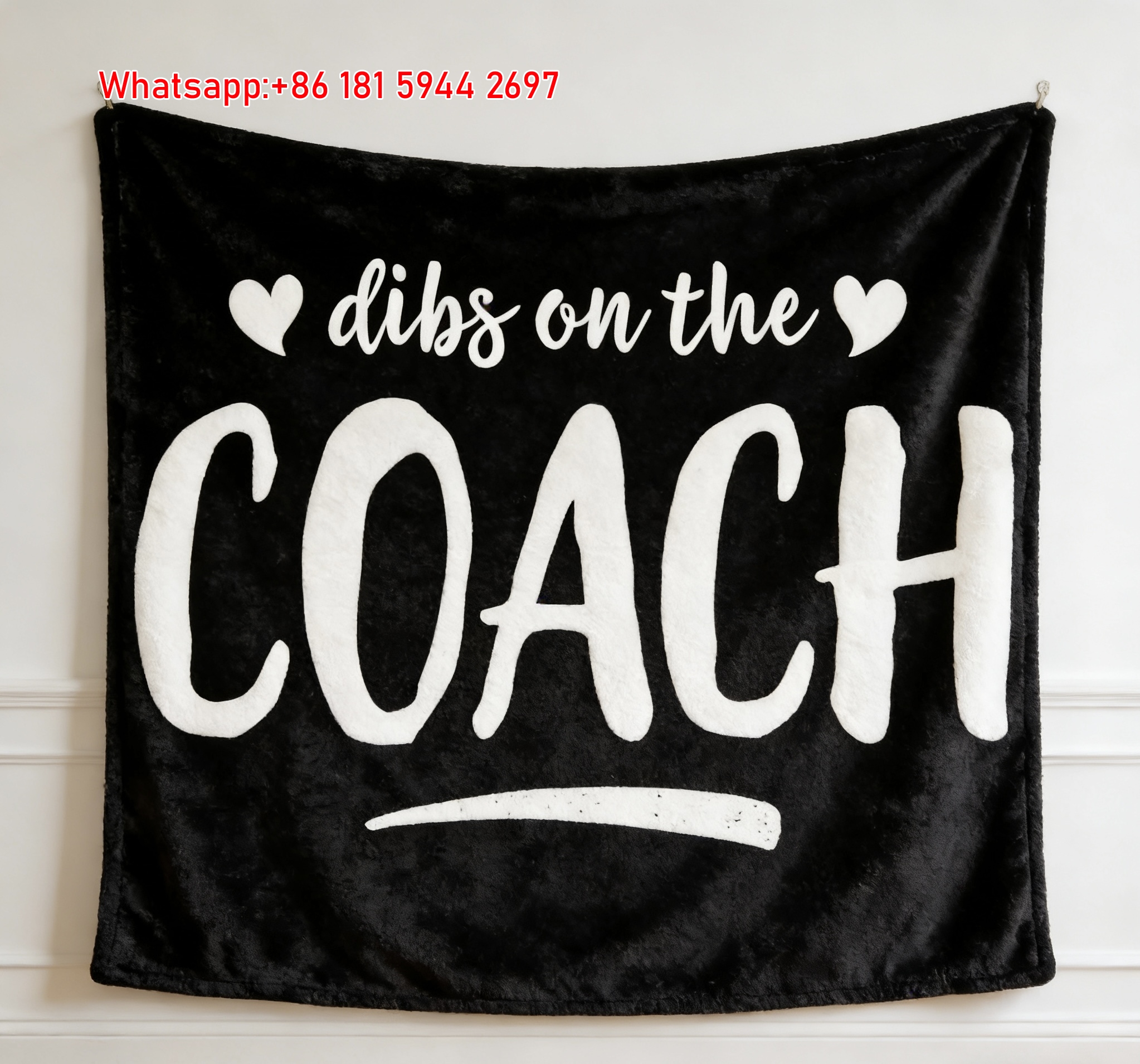 Coach Dibs On The Coach Heart Flannel Throw Blanket C042